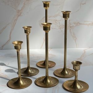 6 Brass Candlesticks